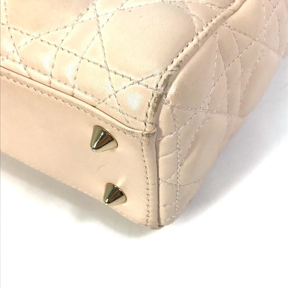 CHRISTIAN DIOR Cream Leather Shoulder Bag - Picture 9 of 16